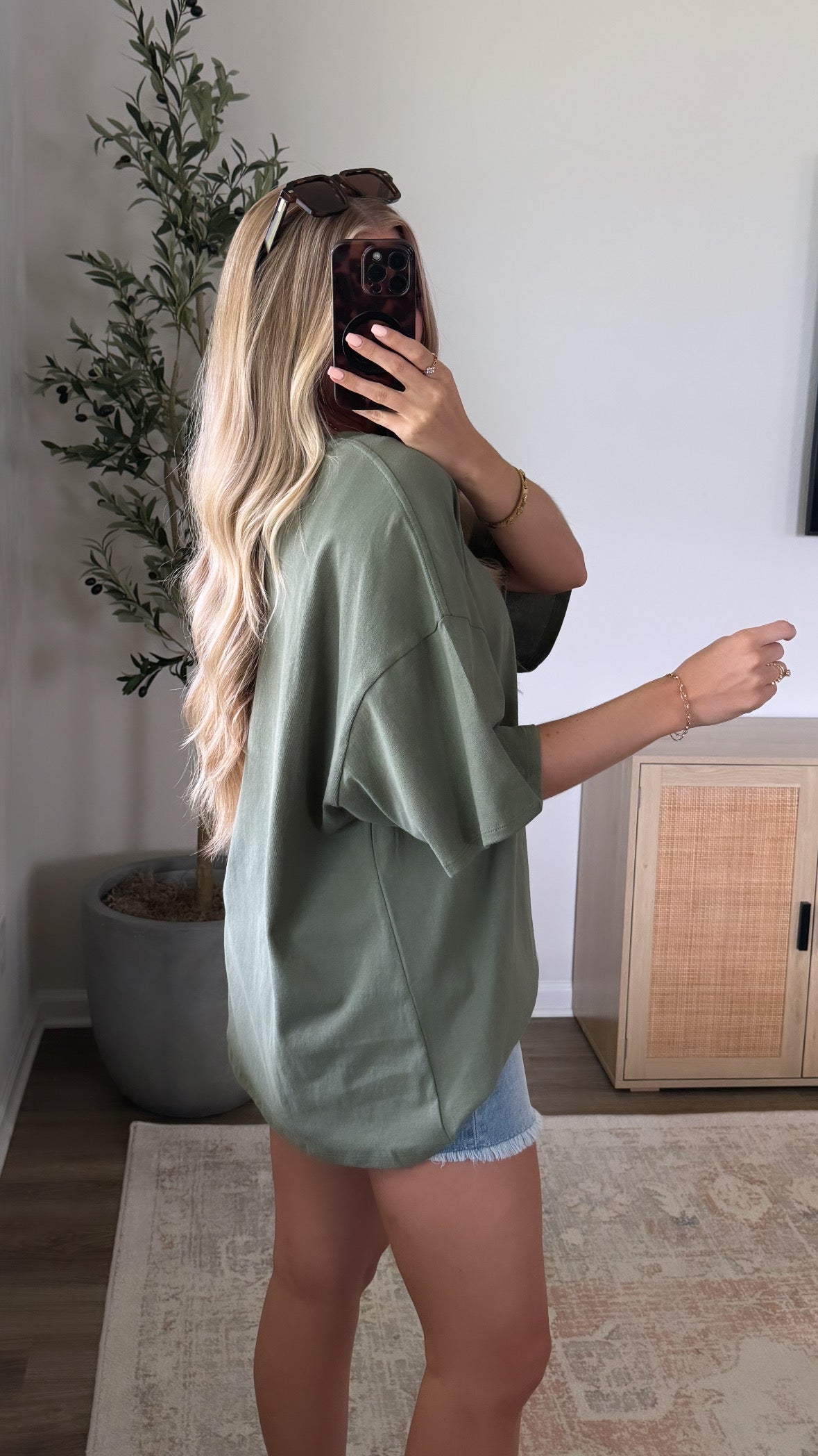 Oversized Cotton Tee / Olive