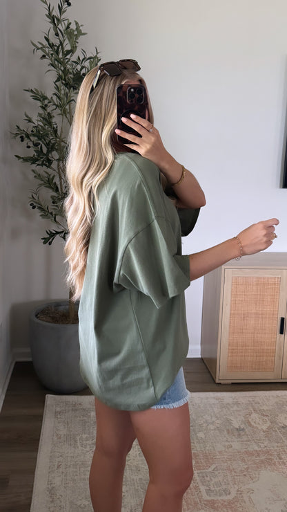 Oversized Cotton Tee / Olive