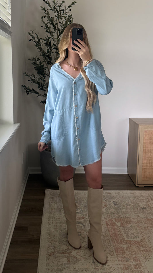 Chambray Button Down Dress