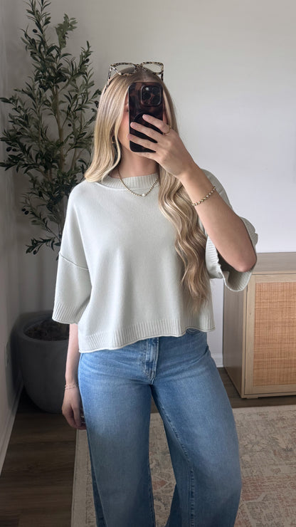 Kelli Short Sleeve Knit / Bone