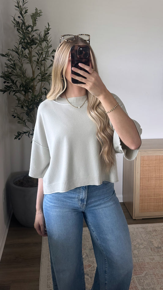 Kelli Short Sleeve Knit / Bone