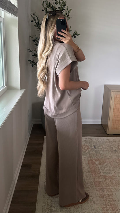 Haven Ribbed Set / Ash Mocha