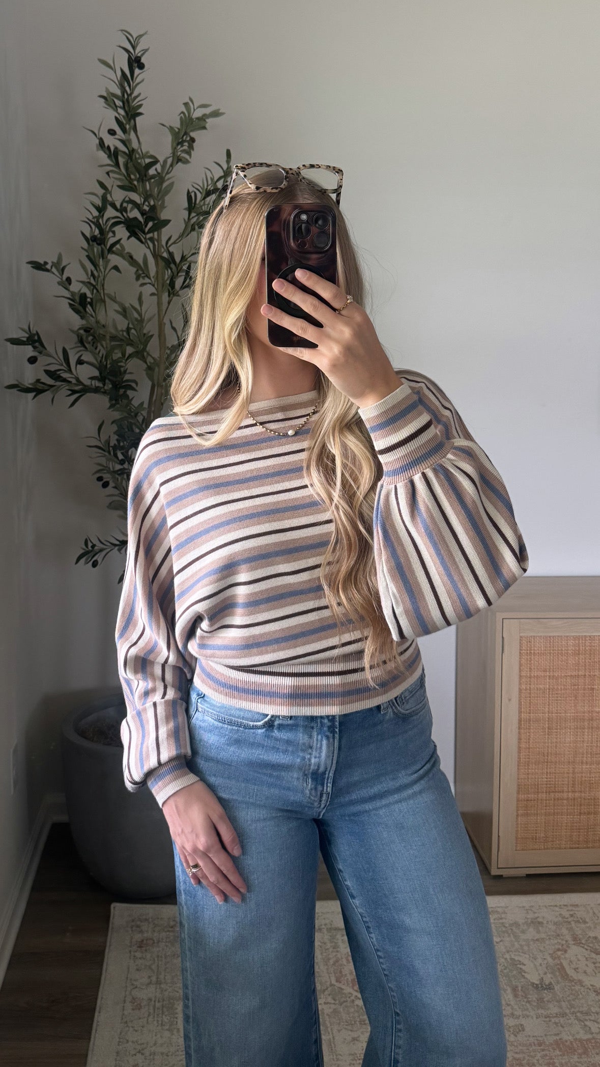 Gianna Boatneck Sweater / Brown Multi