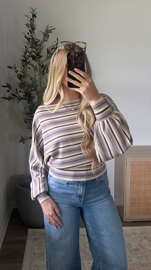 Gianna Boatneck Sweater / Brown Multi