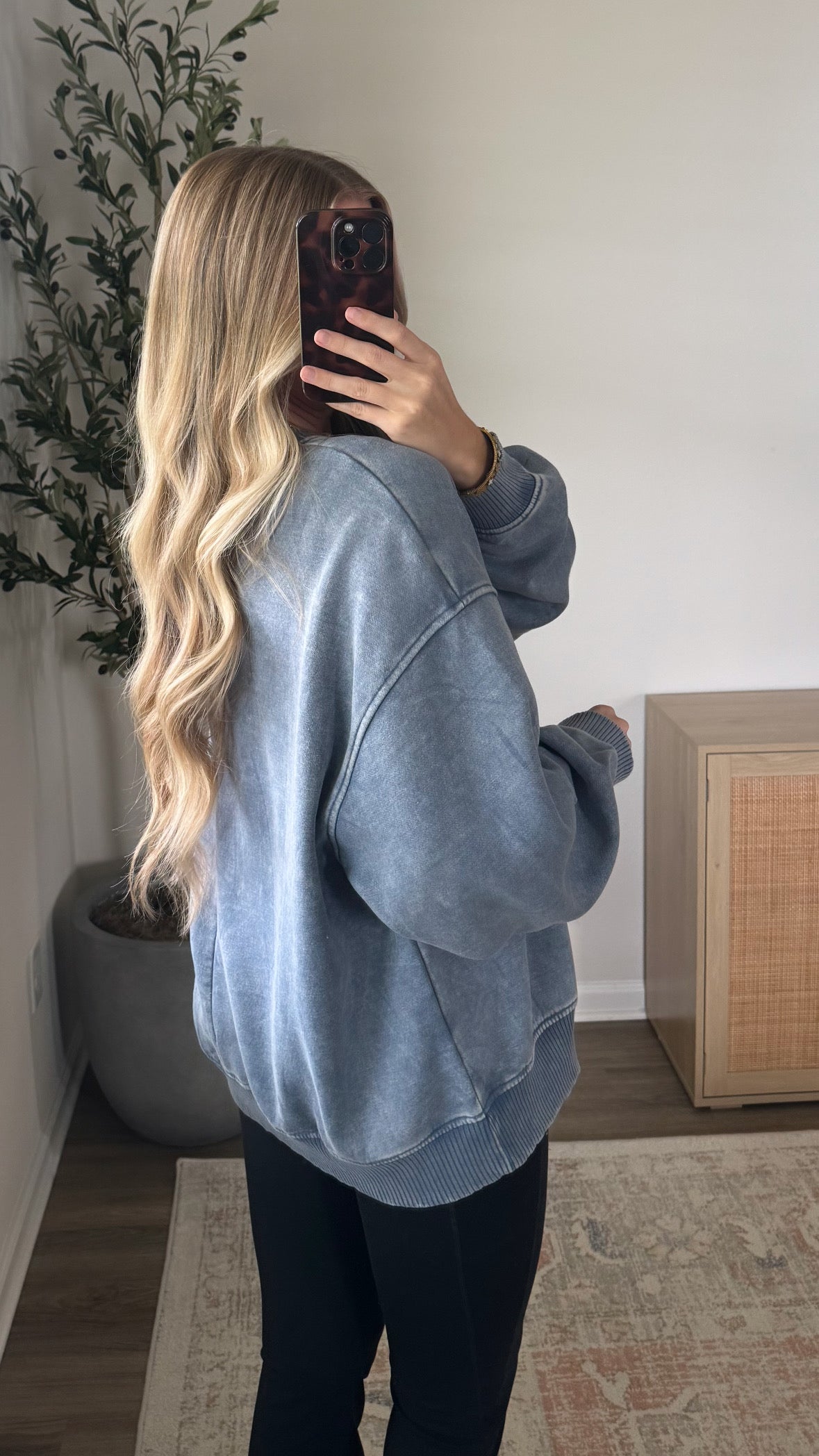 Cozy Fleece Pullover / Dusty Blue