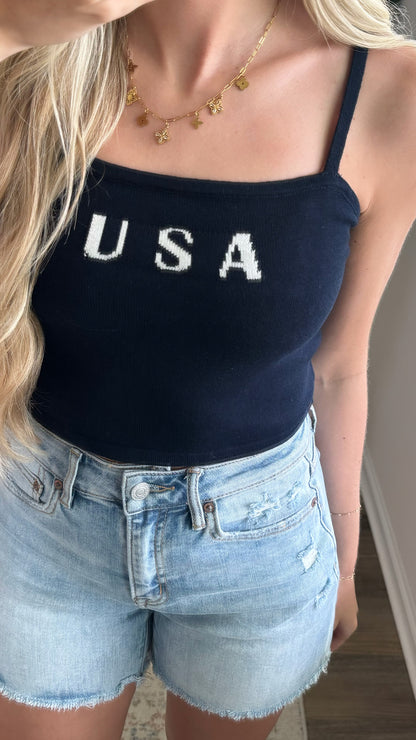 USA Knit Tank / Navy