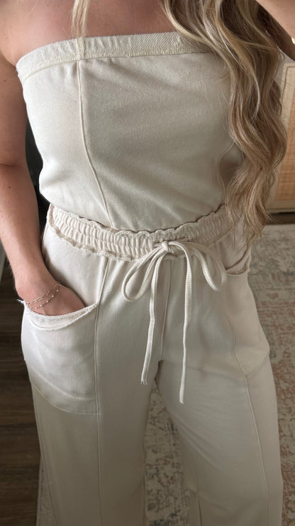 Strapless Jumpsuit / Oatmeal