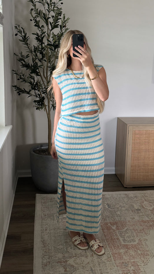 Aqua Striped Set