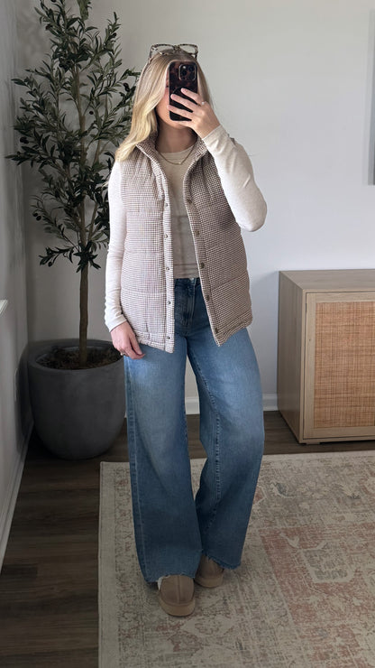 PREORDER (estimated to ship 10/14) - Gingham Puffer Vest