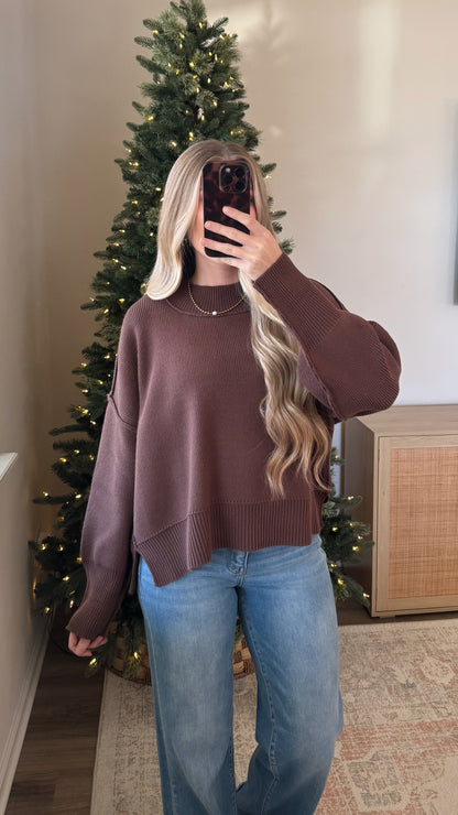 Cropped Essential Knit / Brown