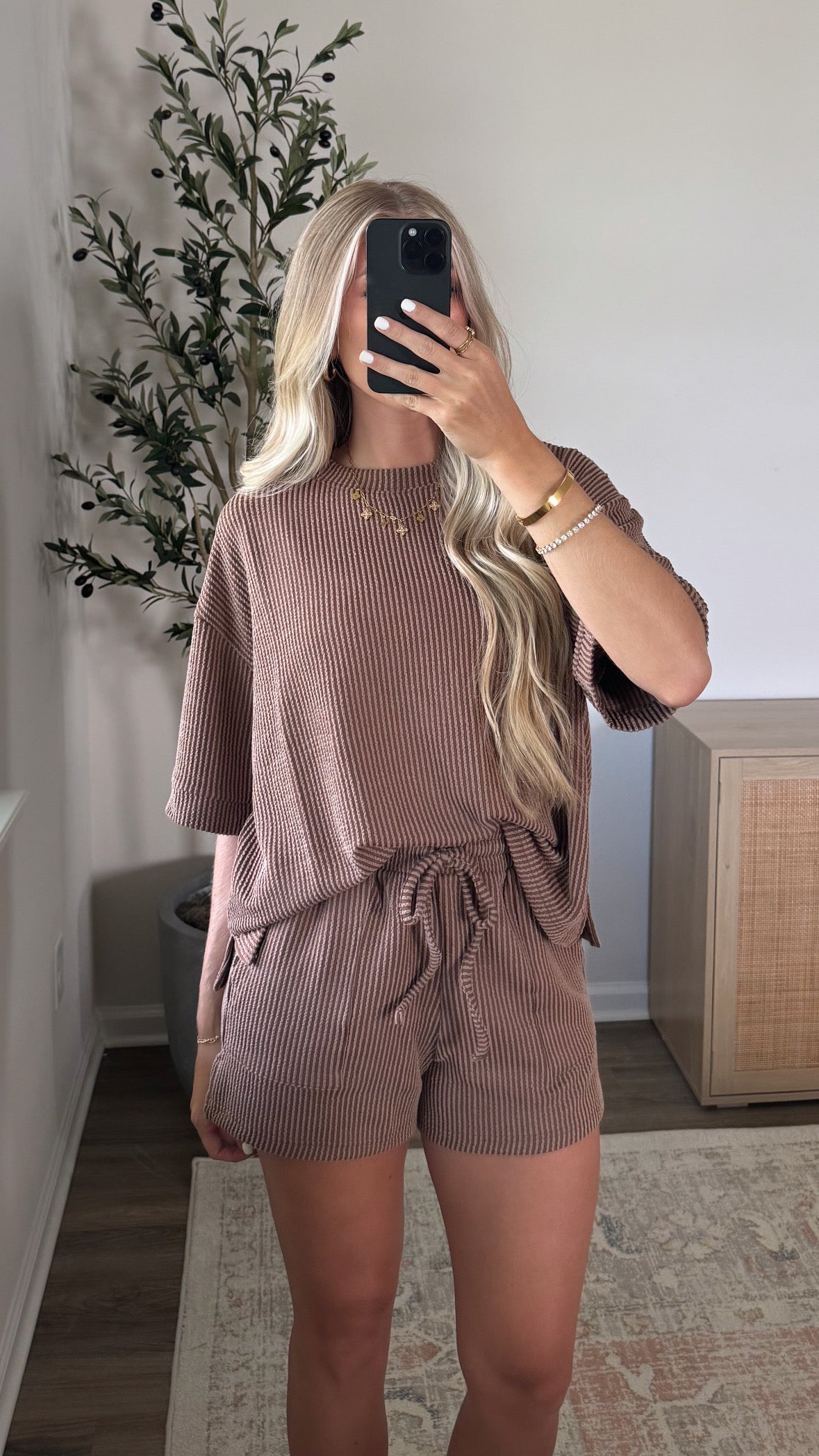Ribbed Lounge Set / Brown