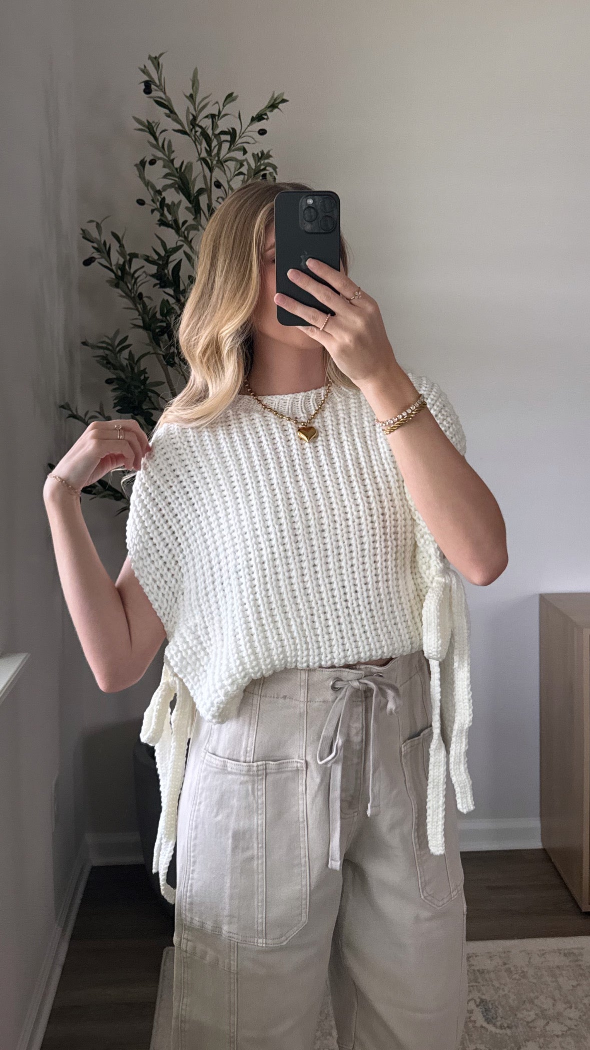 Ella Side Tie Sweater / Ivory