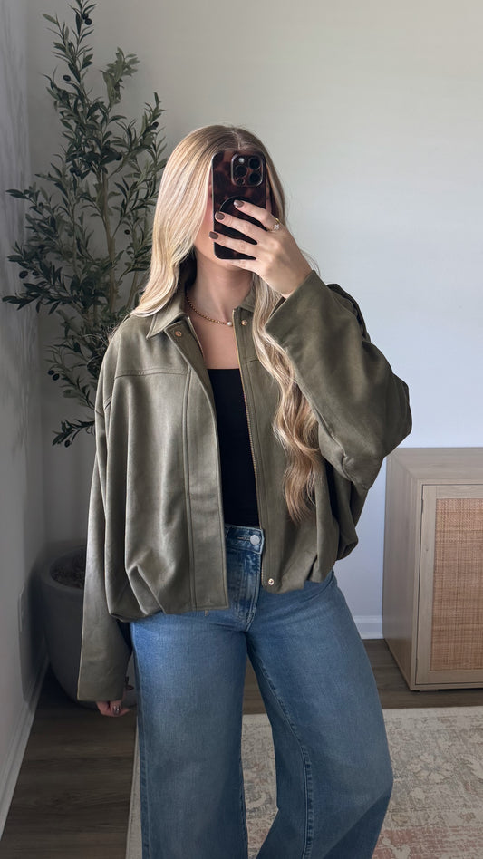 Bubble Hem Jacket / Olive
