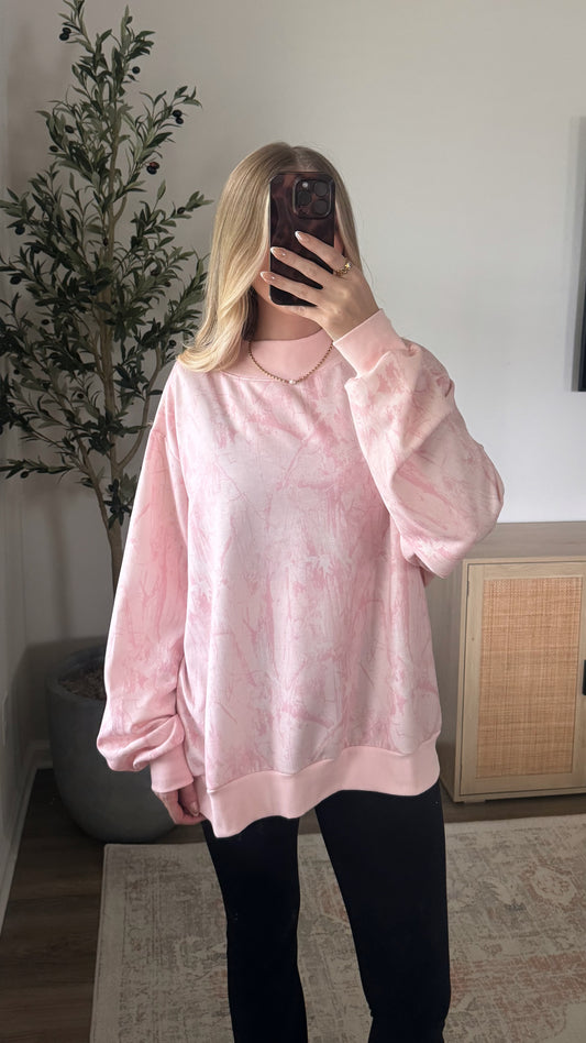 Camo Mockneck Sweatshirt / Pink