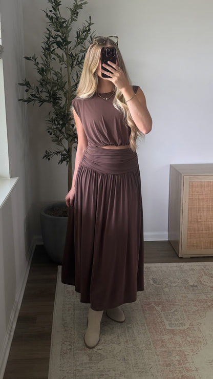 Harley Midi Skirt Set / Brown