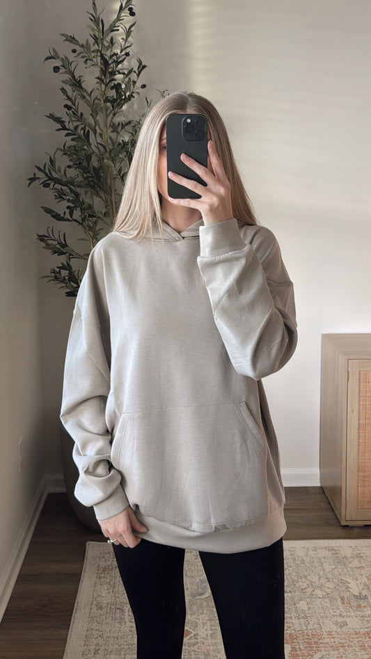 Oversized Scuba Hoodie / Ash Mocha