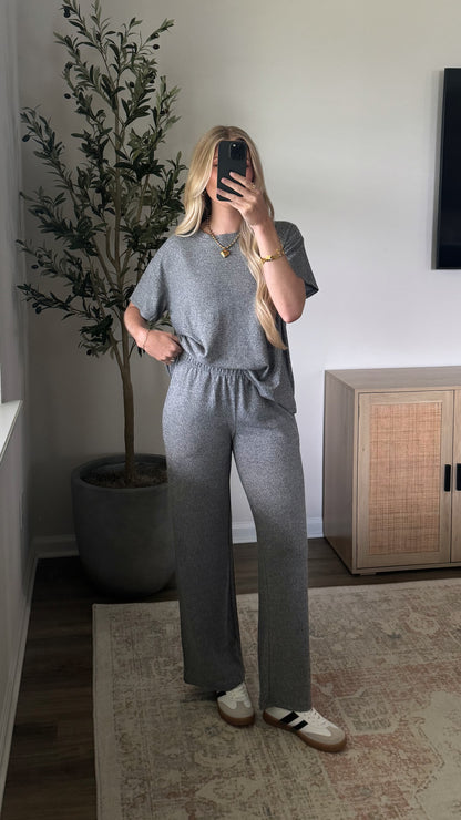 Lux Lounge Pants Set / Charcoal