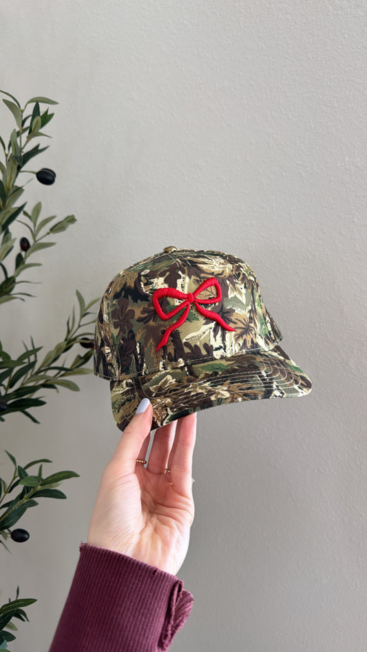 Camo Bow Hat / Red