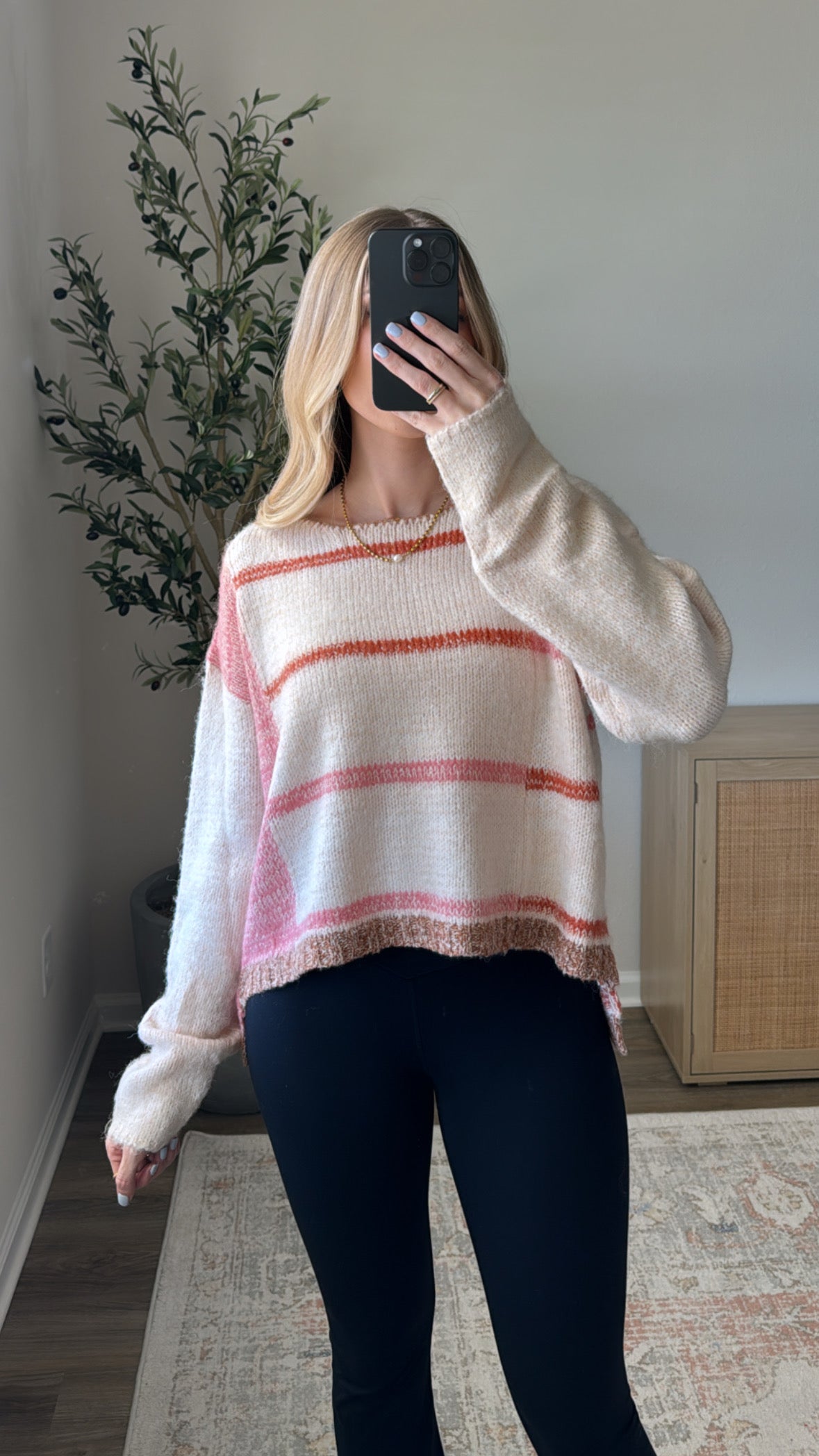 Ava Striped Sweater / Pink