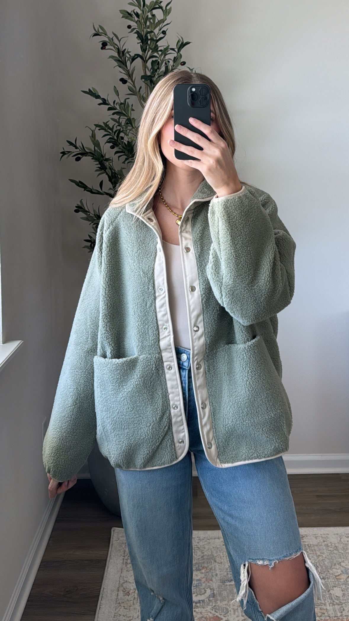 Reversible Sherpa Jacket / Sage