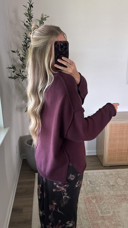 PREORDER (estimated to ship 8/20) - Nova Knit Sweater / Burgundy