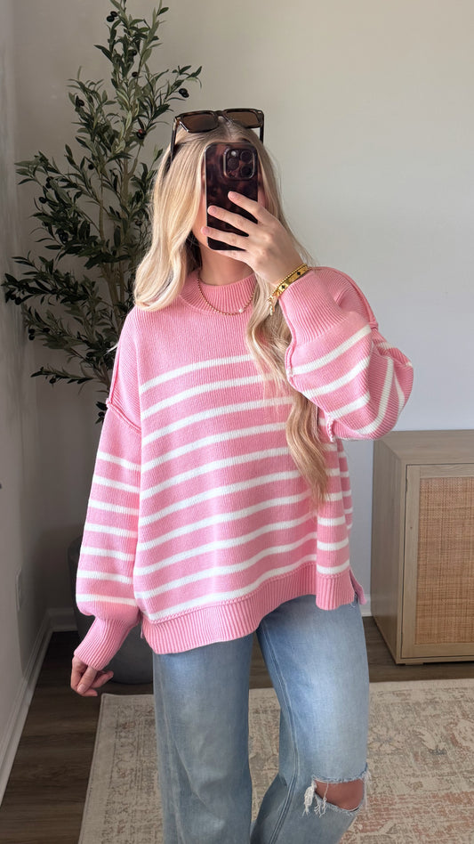 PREORDER (1/21) - Striped Essential Knit / Light Pink