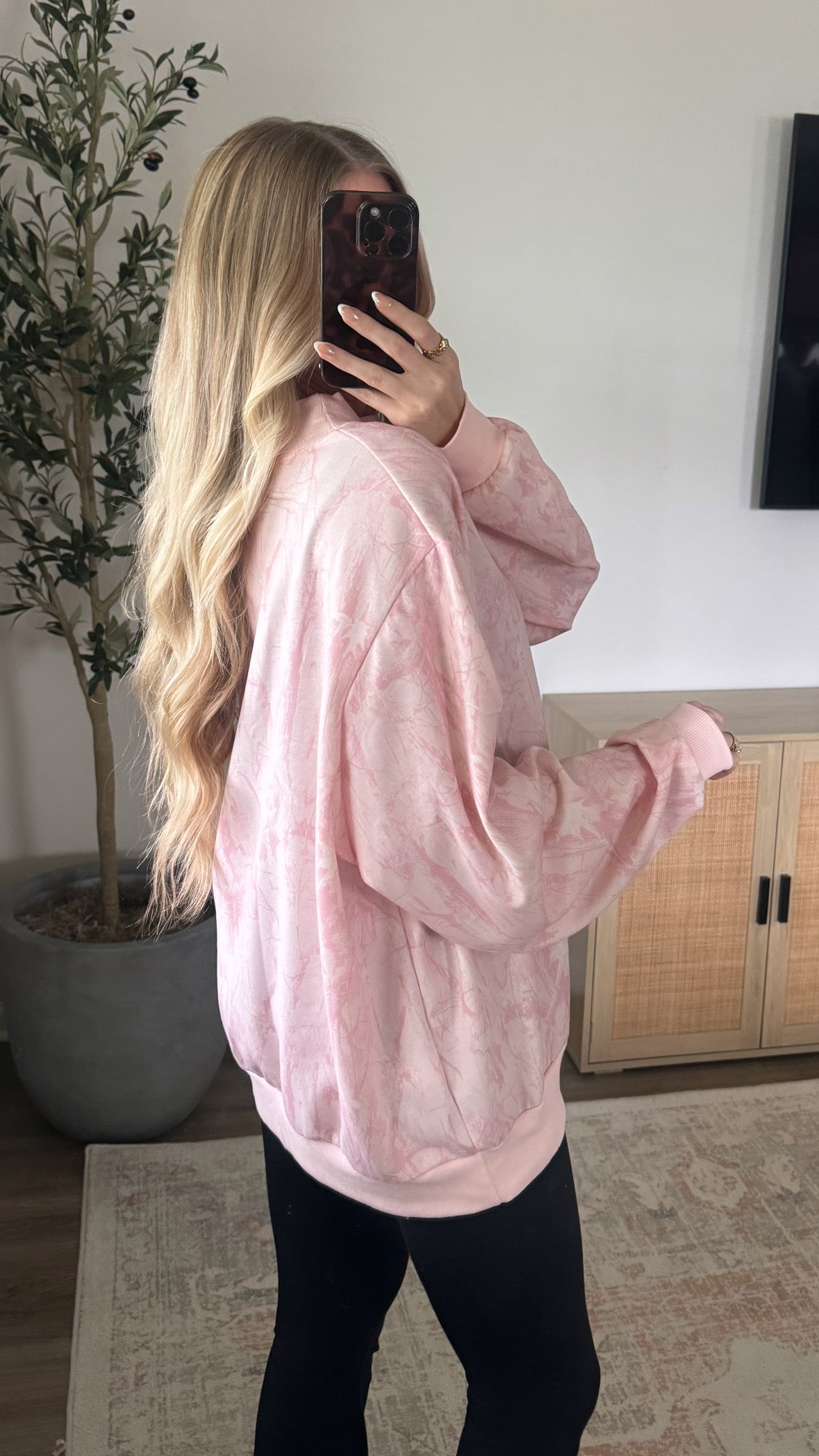 Camo Mockneck Sweatshirt / Pink