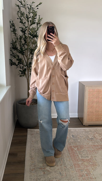 Button Down Cardigan / Biscotti