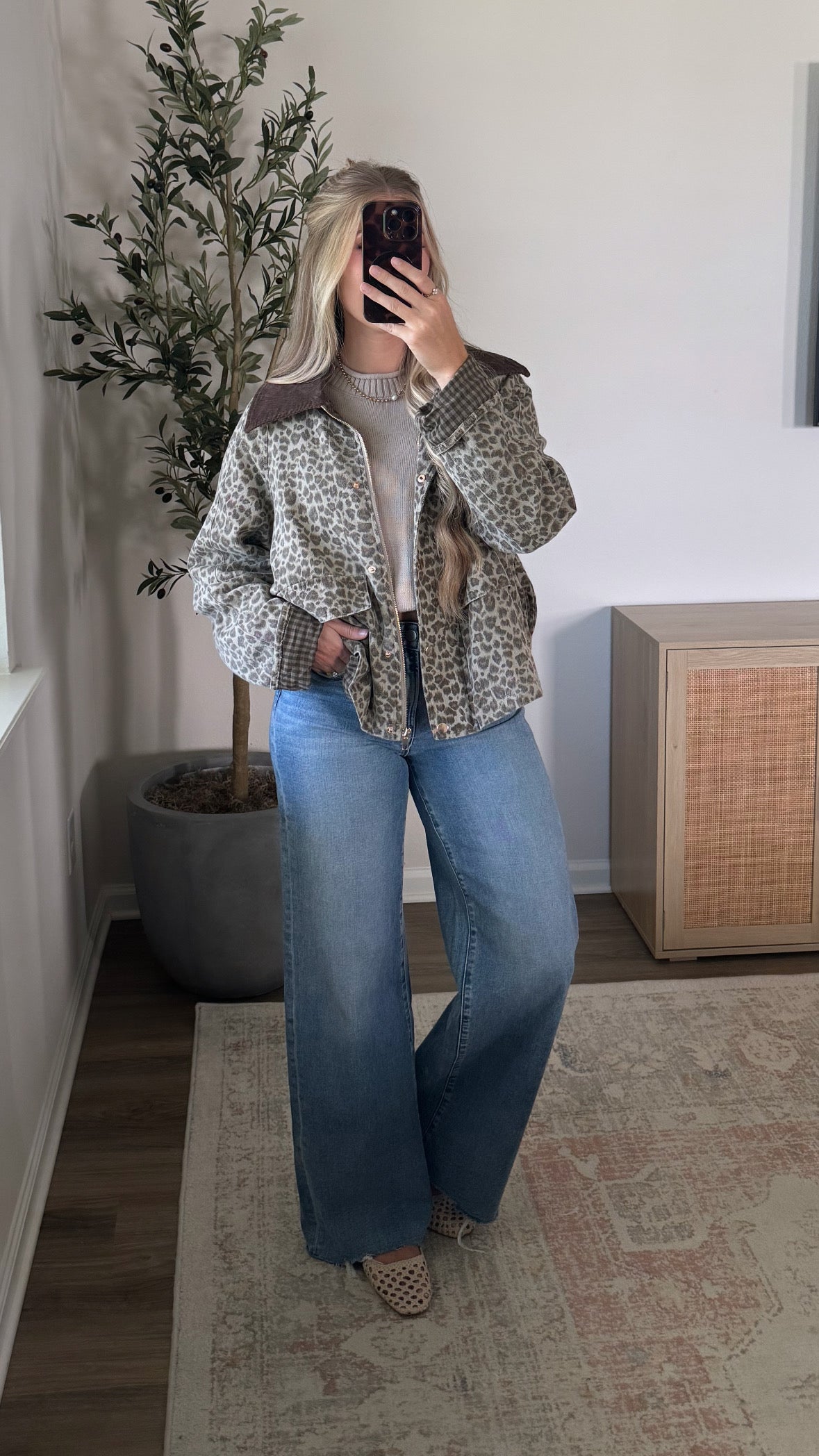 Leopard Barn Jacket / Taupe