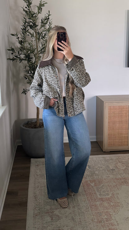 Leopard Barn Jacket / Taupe
