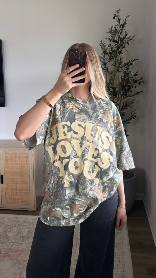 PREORDER (3/12) - Jesus Loves You Tee / Camo