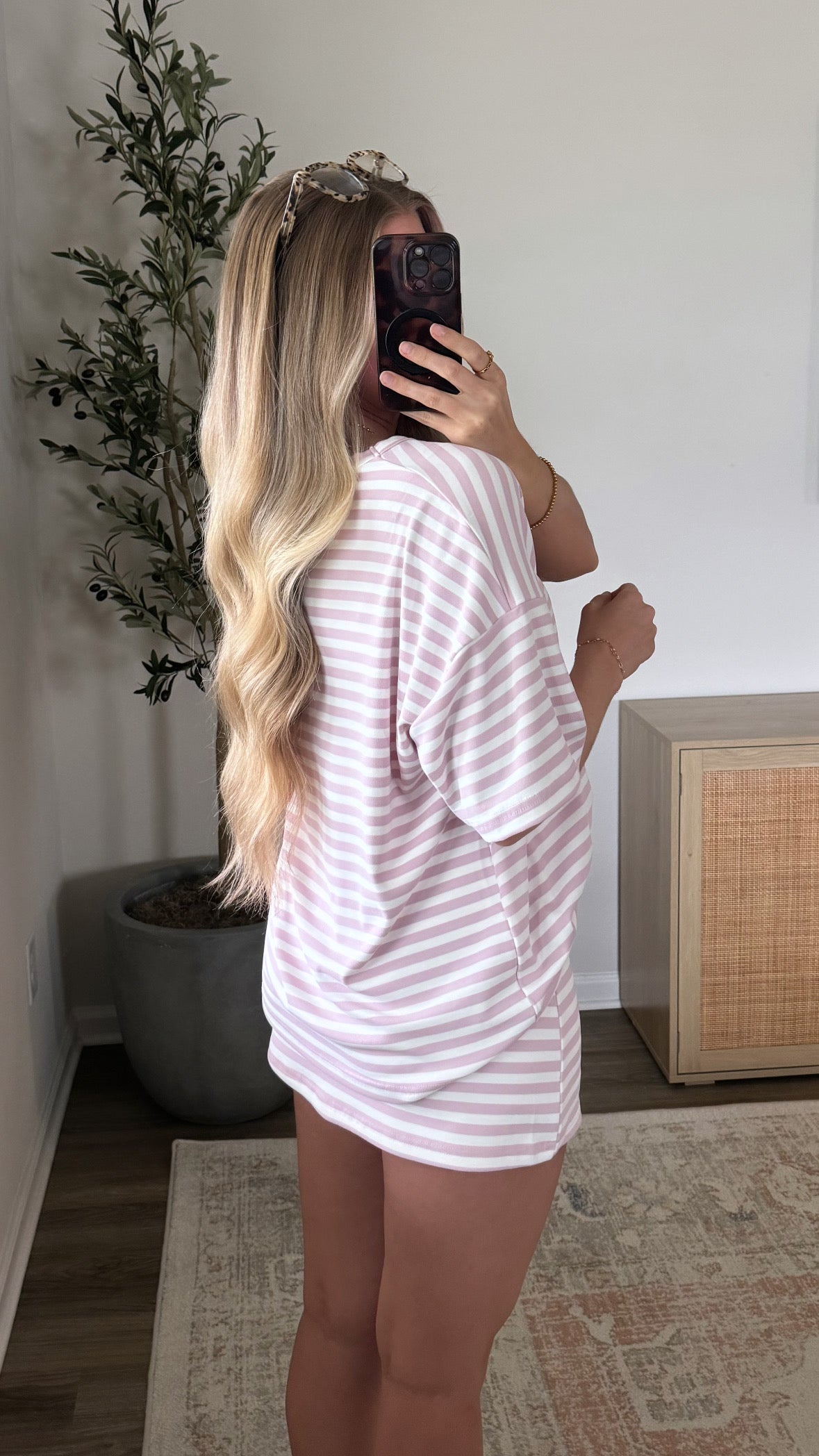 Striped Skort Set / Pink