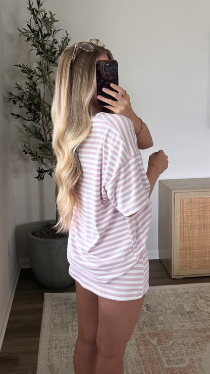 Striped Skort Set / Pink