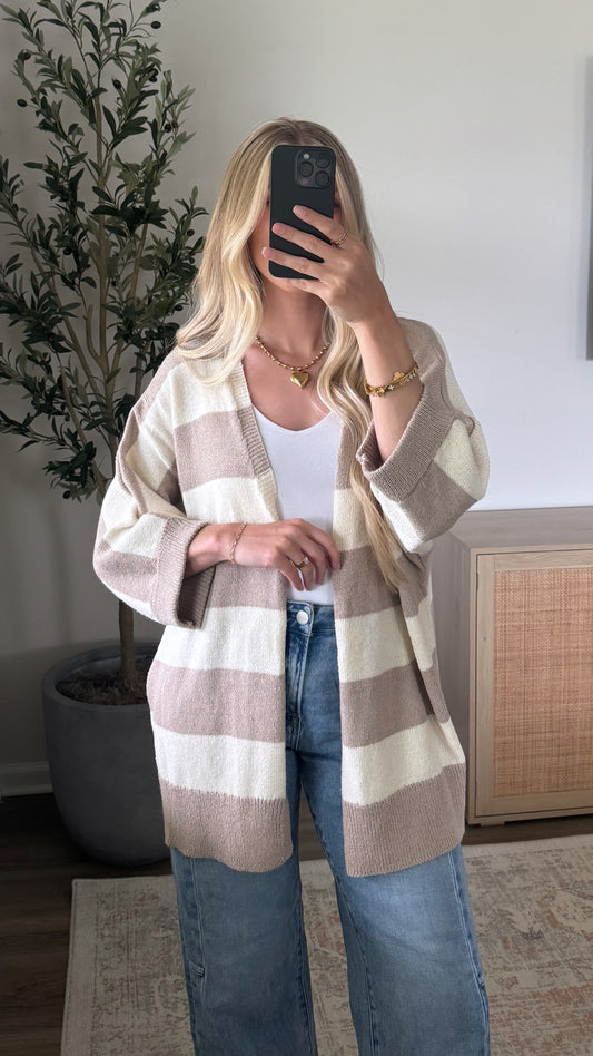 Lightweight Striped Cardigan