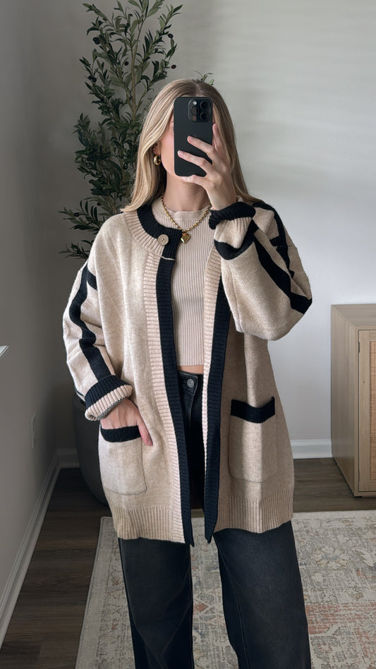 Clara Contrast Cardigan