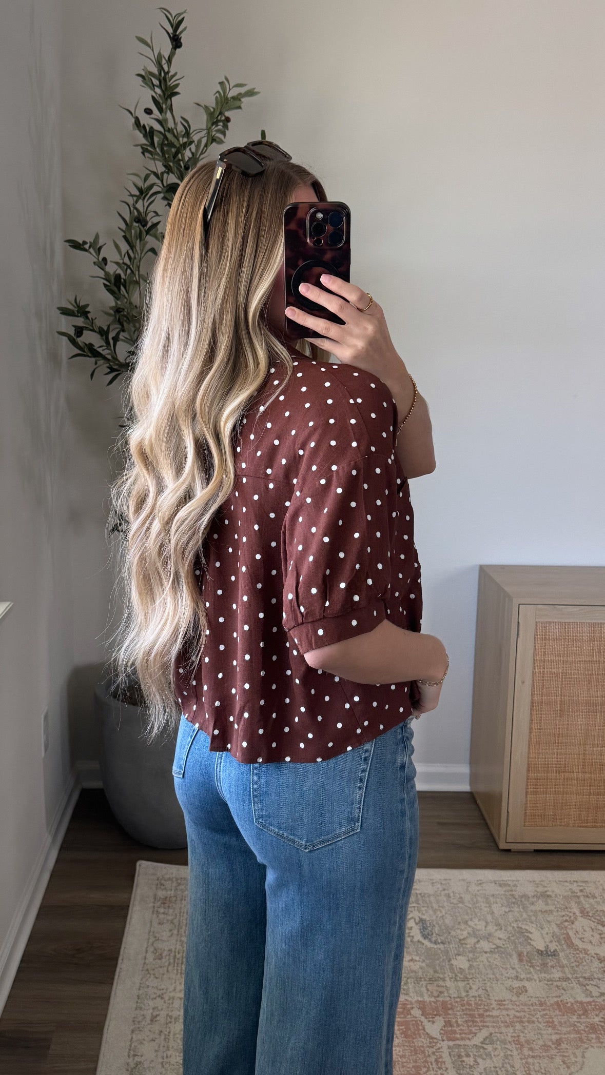 Polka Dot Blouse / Chestnut
