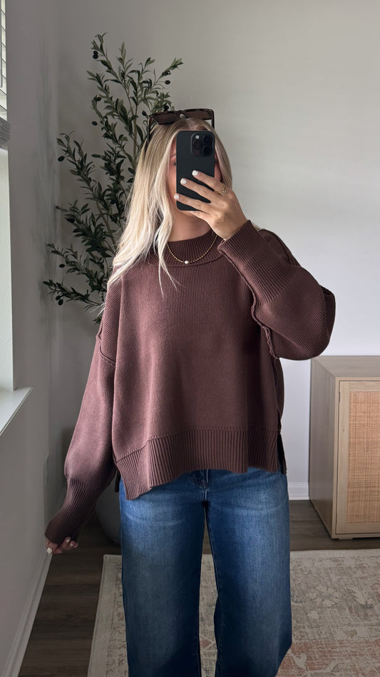 Cropped Essential Knit / Brown