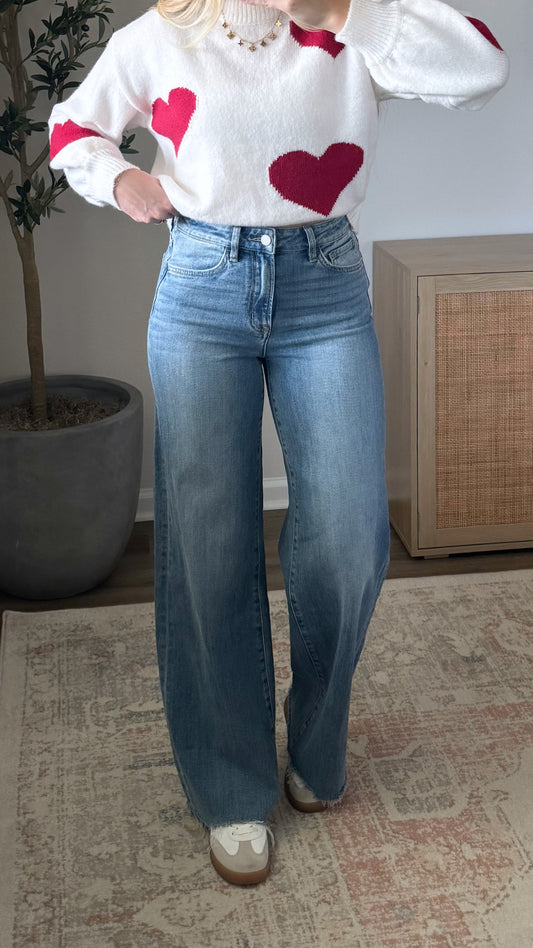 Vanessa Wide Leg Denim / Med Wash