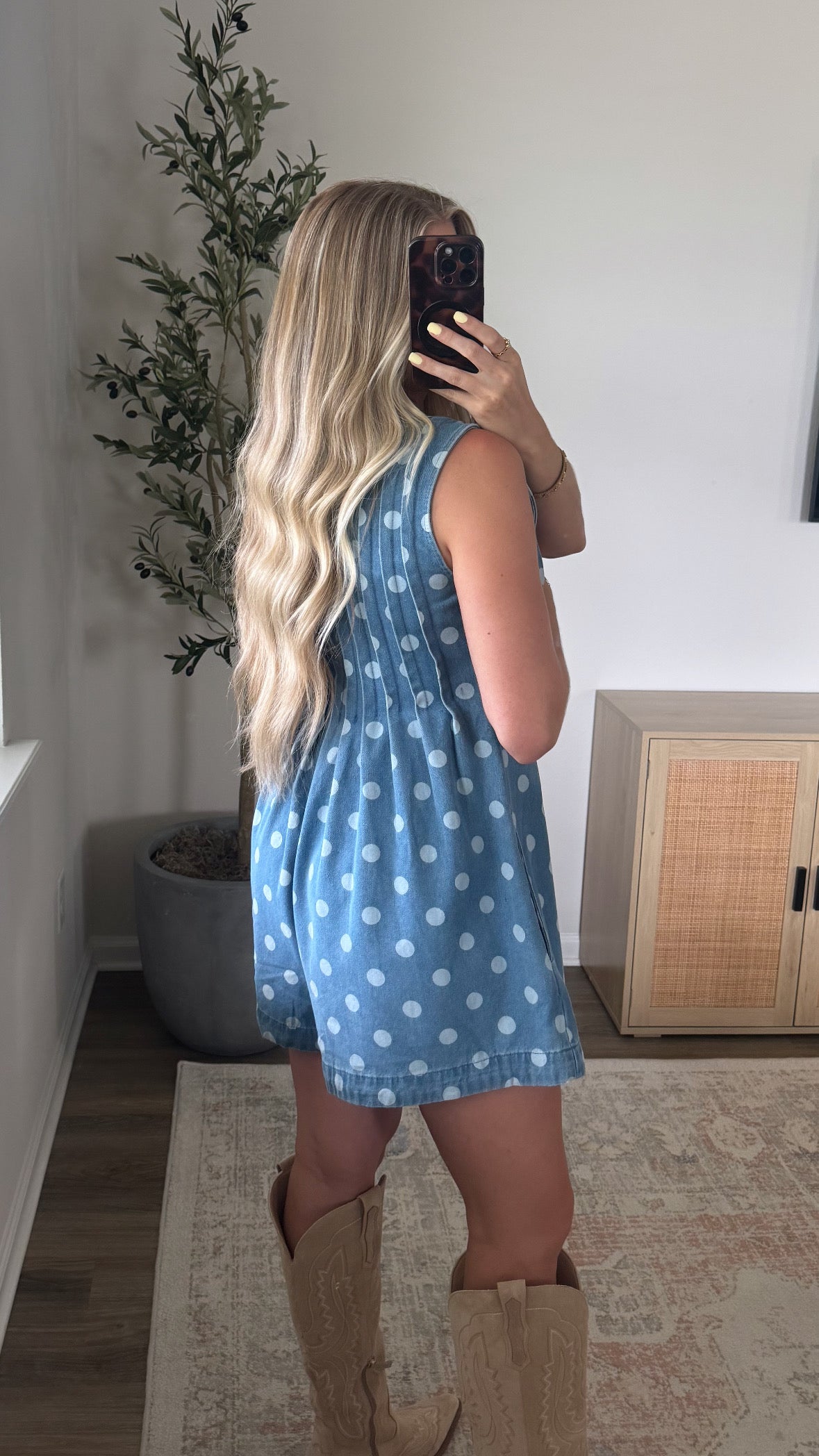 Polka Dot Romper / Blue