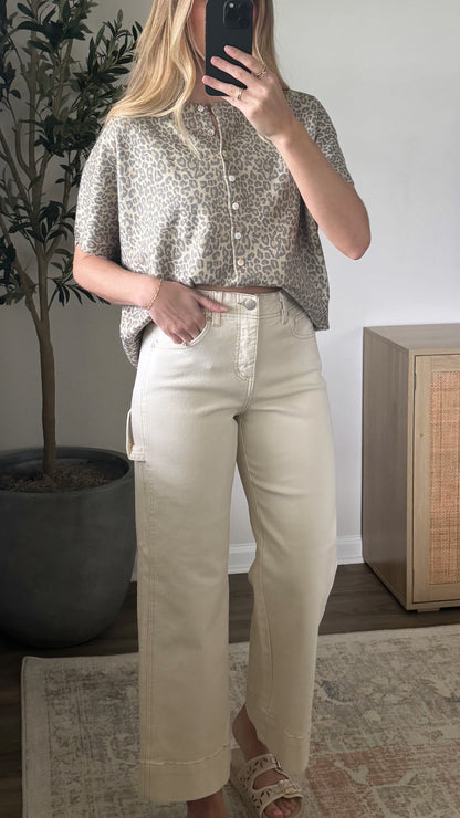 Comfort Wide Leg Denim / Cream