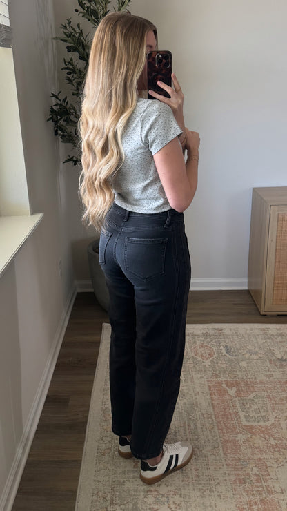 Luna Barrel Denim / Black