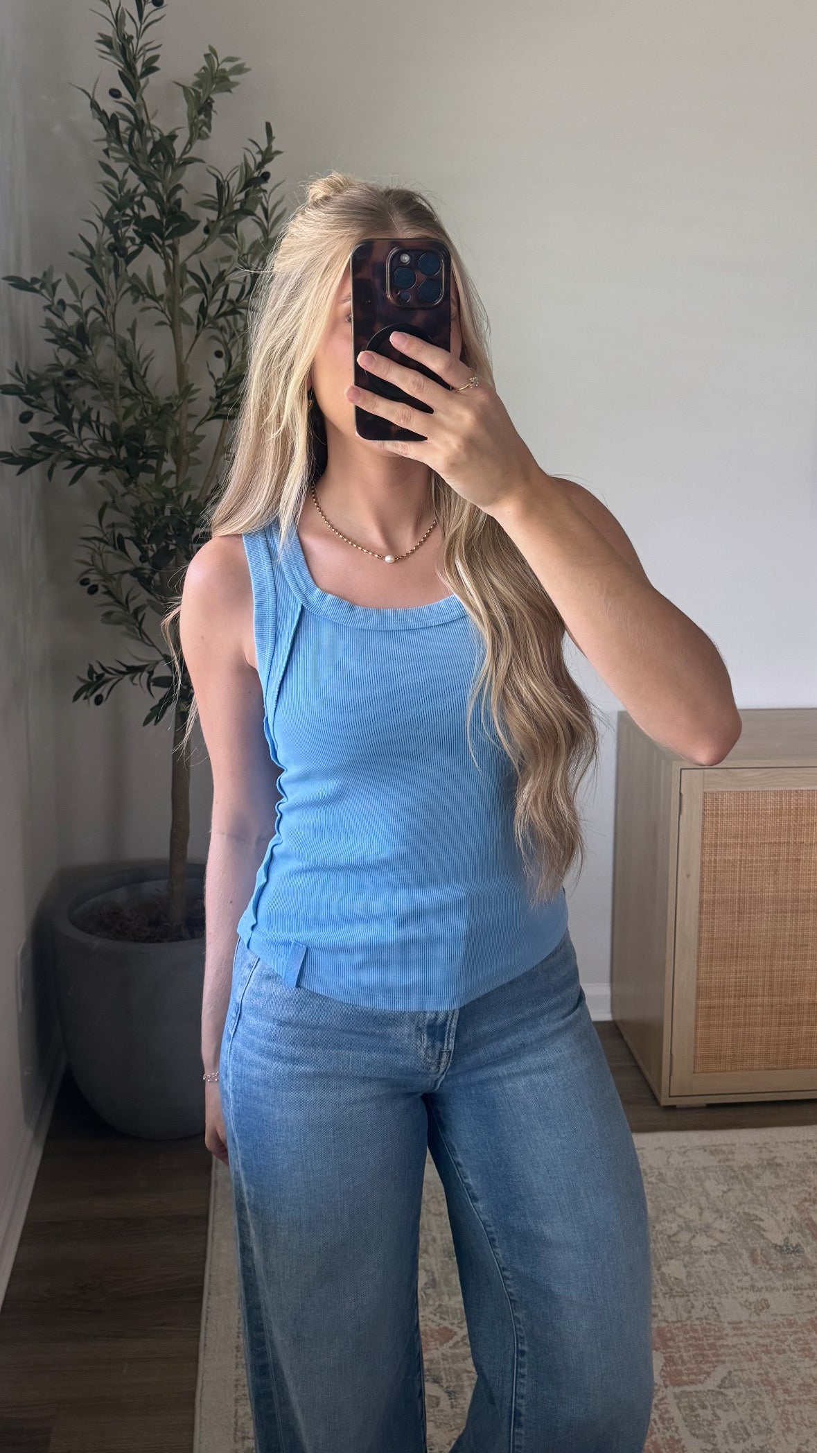 Mineral Washed Tank / Blue