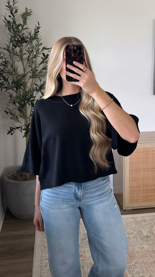 Kelli Short Sleeve Knit / Black