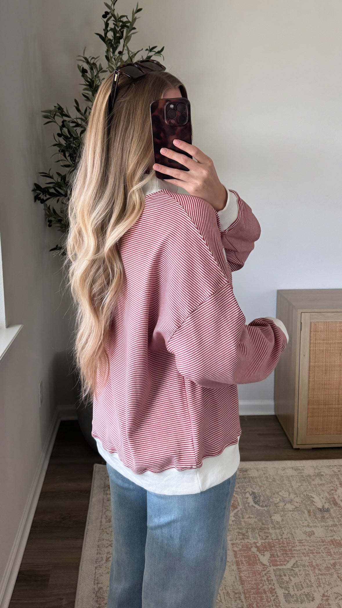 XOXO Mockneck Pullover / Striped