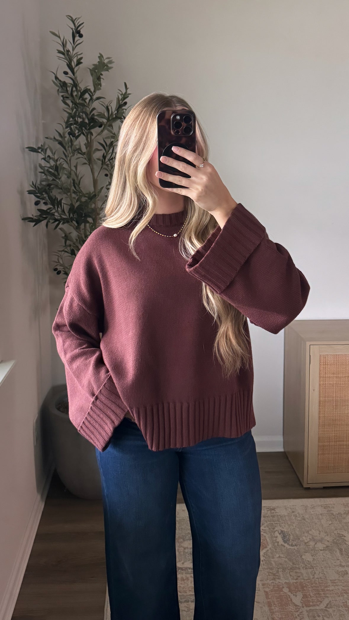 Grace Cuffed Sweater / Brown