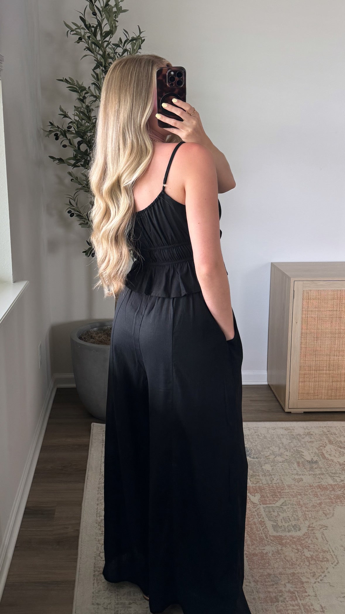 Elle Tiered Tank & Pants Set / Black
