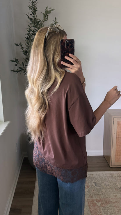Lace T-Shirt / Brown