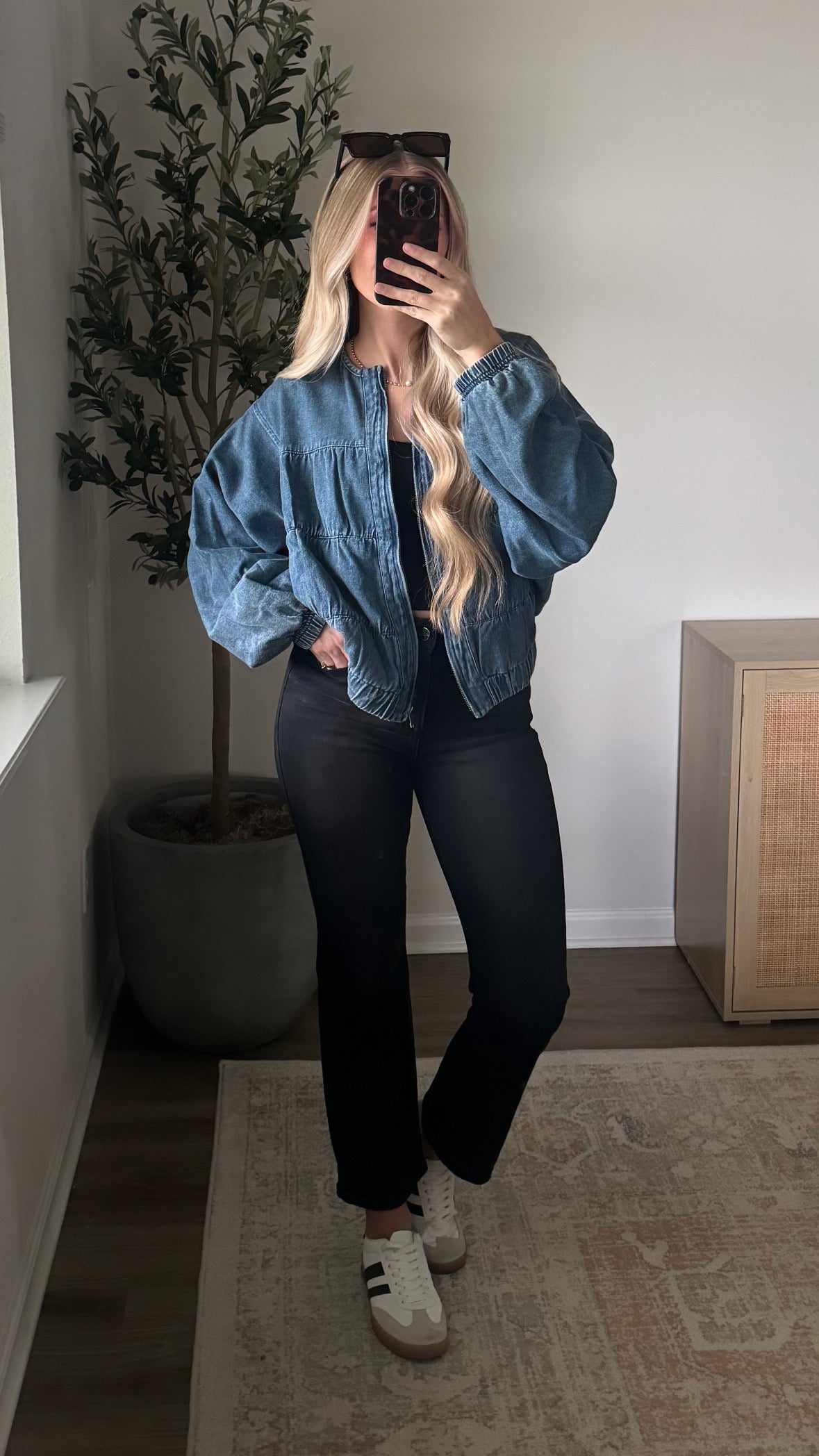 Harper Bomber Jacket / Blue Denim