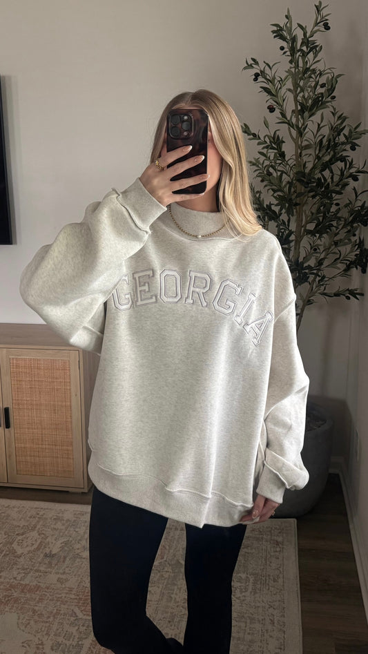 Georgia Mockneck Sweatshirt / Embroidered