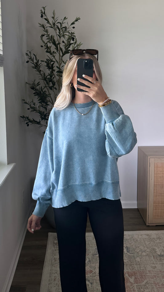 Autumn Fleece Pullover / Light Blue
